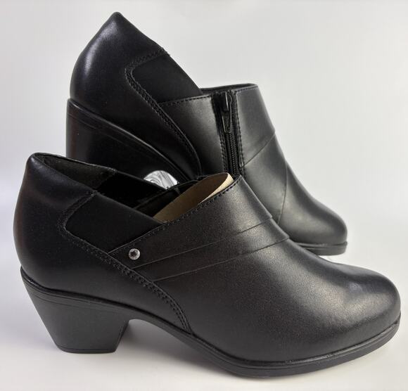 Clarks Shoes - Clarks Emily2 London Women's Size 6.5M Black Leather Block Heel Comfort Shoe New